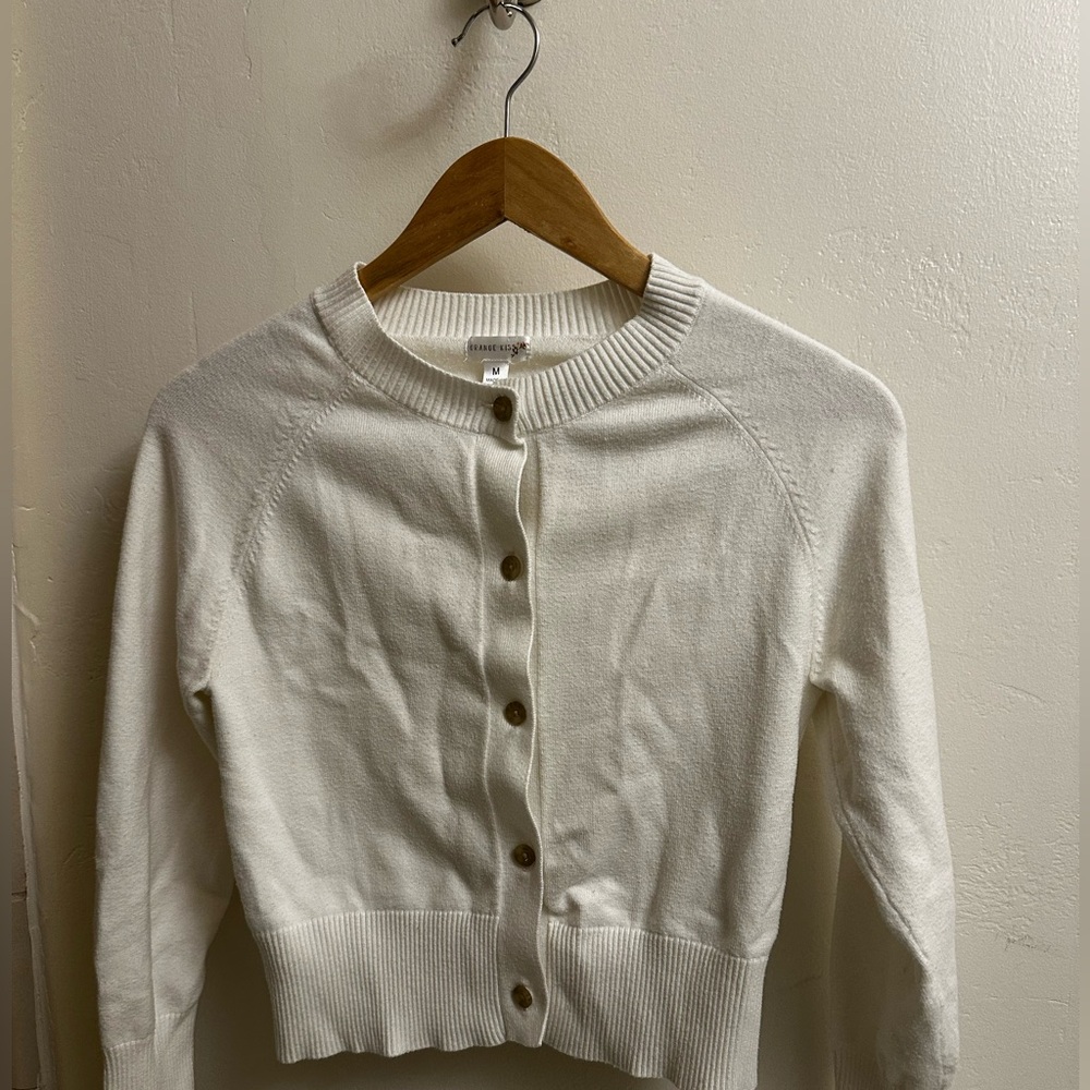Classic White Button-Up Cardigan
